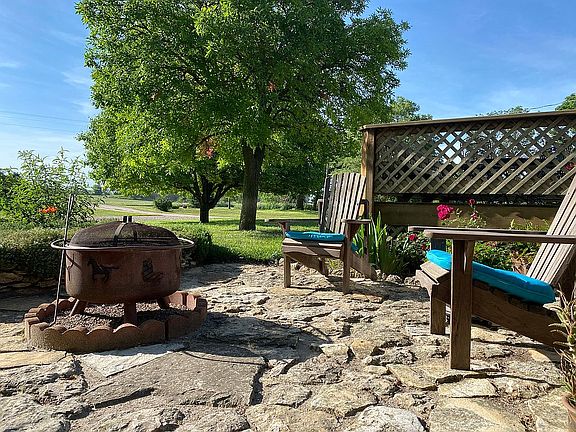 Stone patio & firepit area