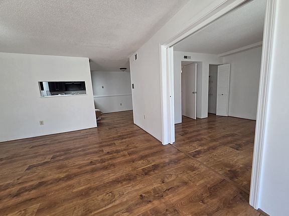 Living room with pocket doors on the right