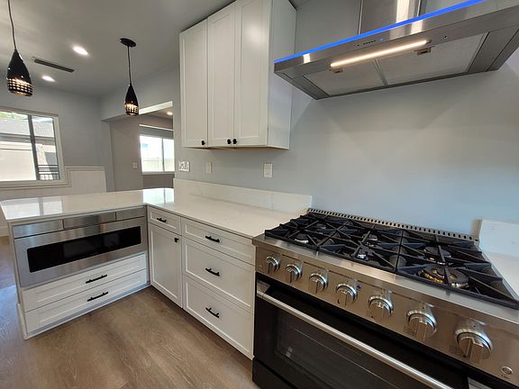 Kitchen drawer microwave, 36" gas stove