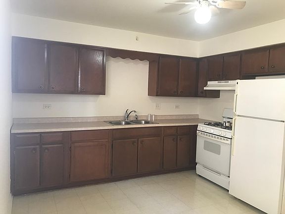 Large kitchen with space for dining table.