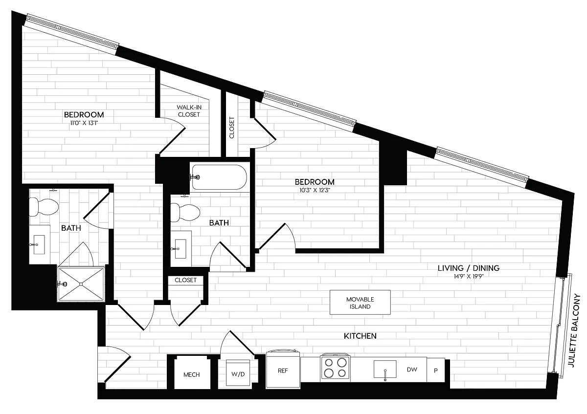 Floor plan 2 Bed/2 Bath-B3