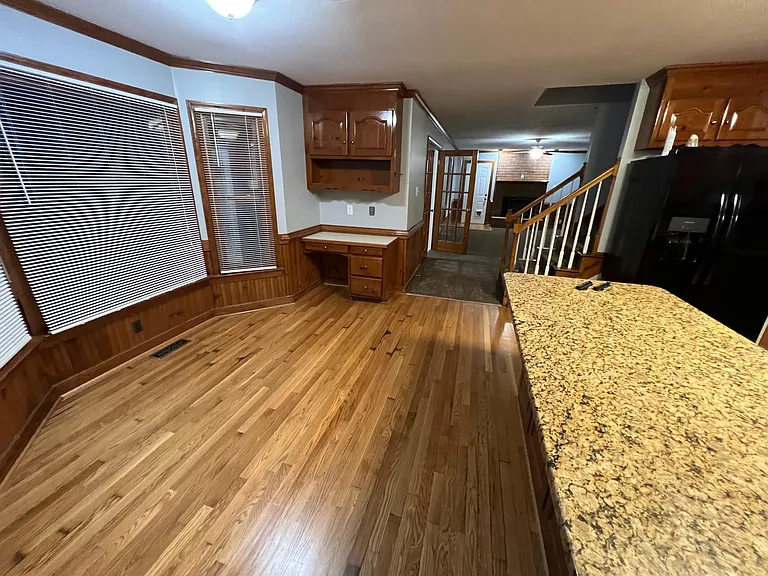 Picture of the kitchen looking onto the family room.