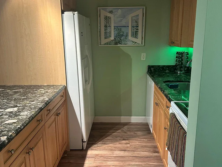 Walking in and to the right is the kitchen.