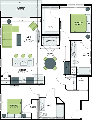 Two Bedroom | Two Bathroom Two Bedroom | Two Bathroom