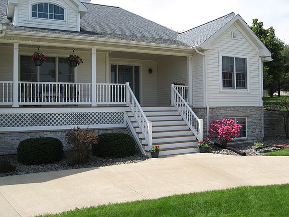 Composite decking on front