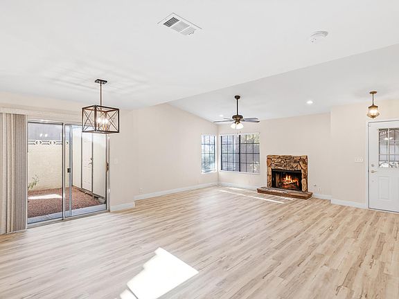 Living room with side yard access