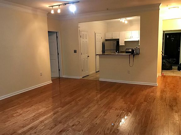 Open living space and kitchen.