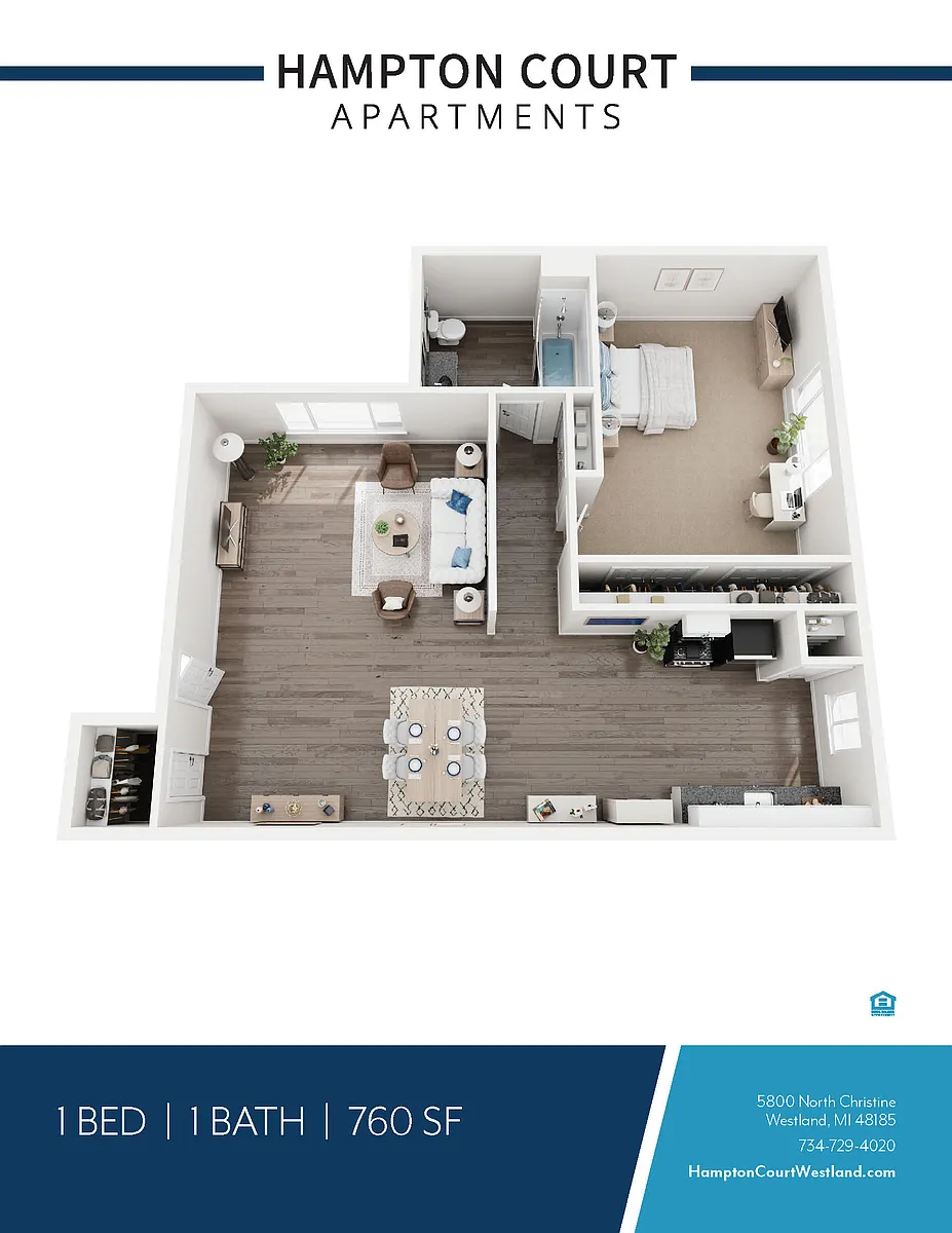 Floor plan 1 Bed 1 Bath