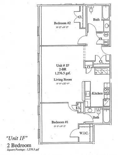 Floor plan 2-Bed/2-Bath