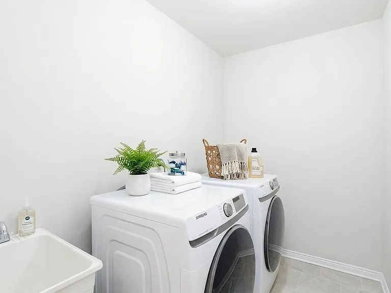 Washer and Dryer located upstairs near bedrooms for convenience.