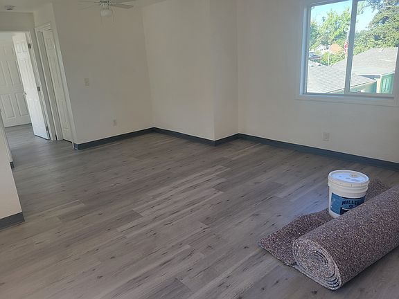 living room with new flooring