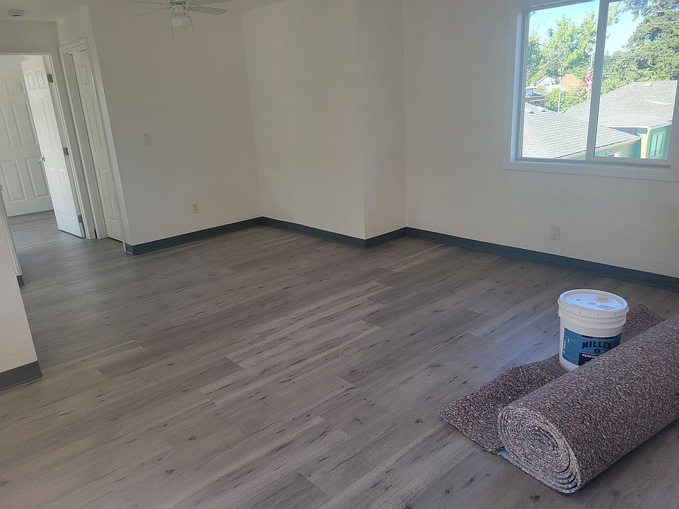 living room with new flooring