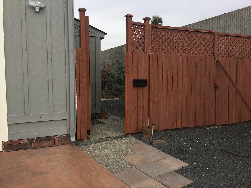 locked gate to front entrance