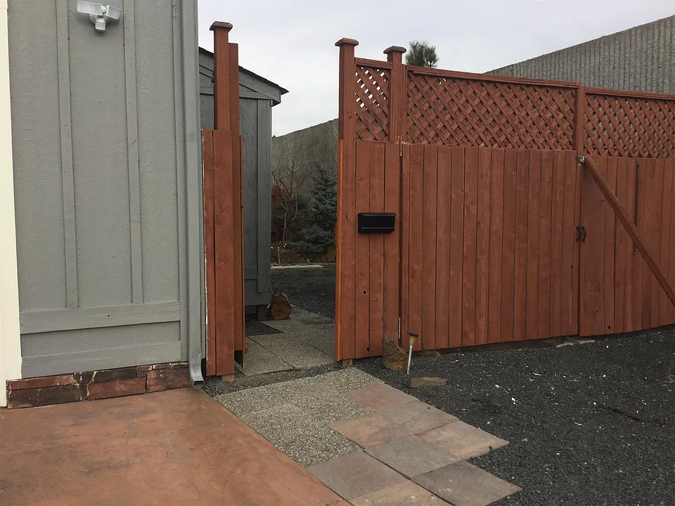 locked gate to front entrance