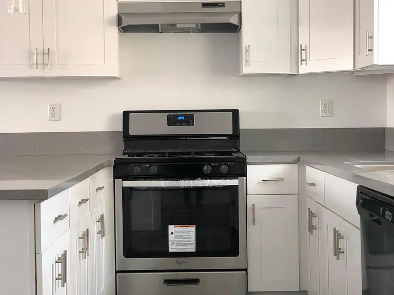 New amenities include stove and dishwasher.