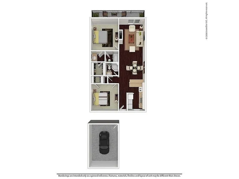 Floor plan 2 Bedroom 2 Bath