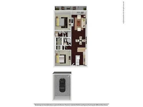 Floor plan 2 Bedroom 2 Bath