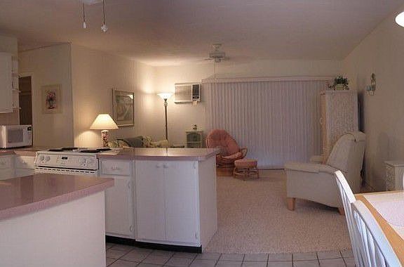 Open Kichen, Dining, Living room view of Oceanfront Condo