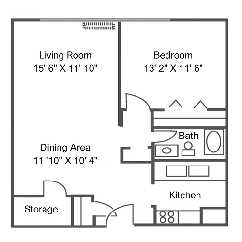 Floor plan 1 Bedroom
