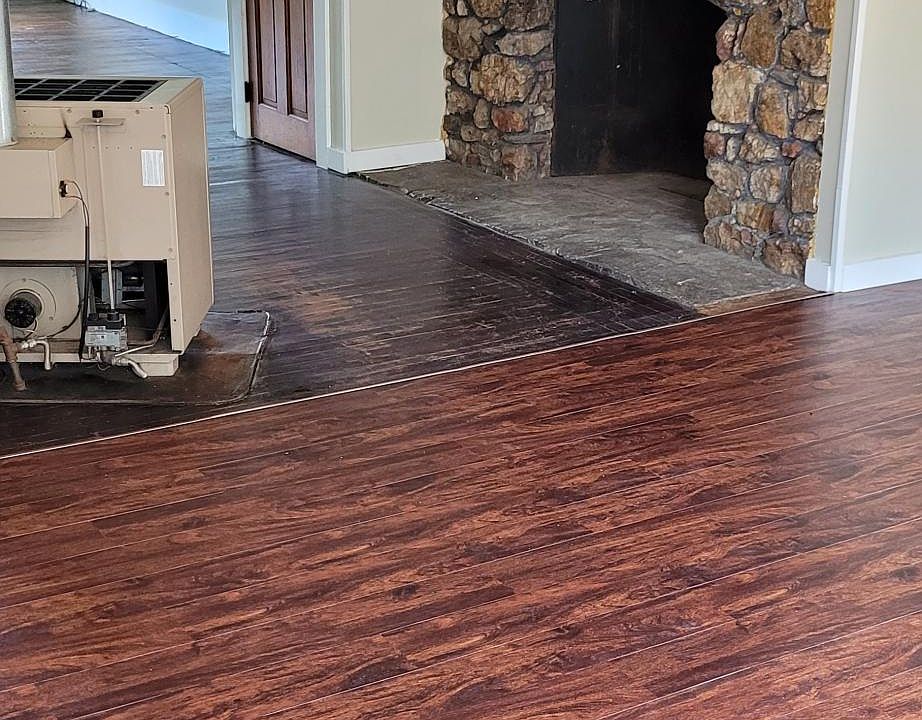 kitchen and fireplace
