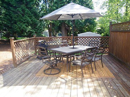 deck in backyard