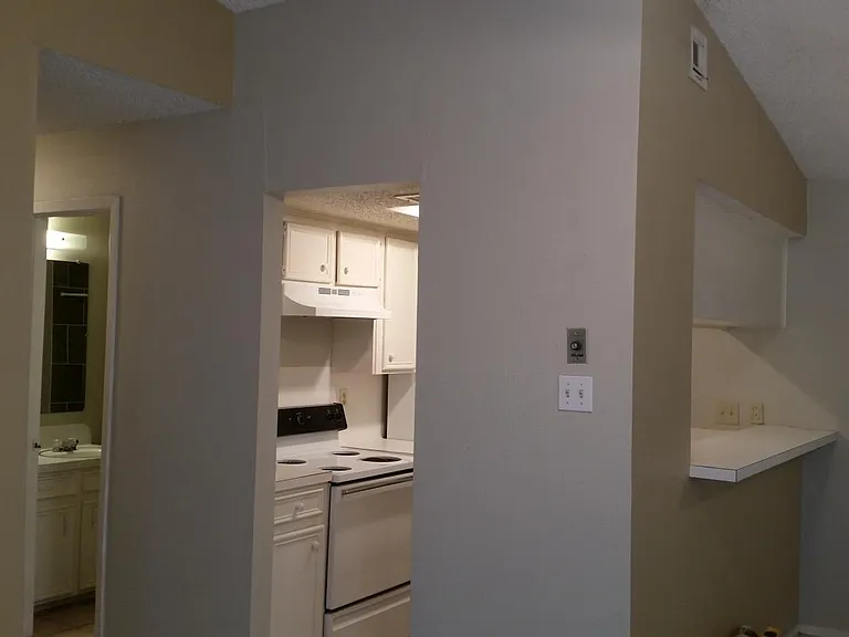 View of kitchen from living room.