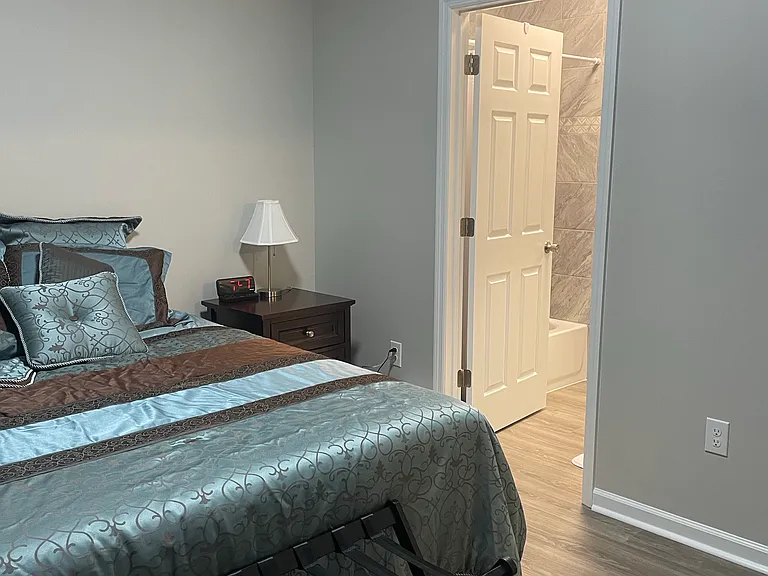 Bedroom with bathroom entrance