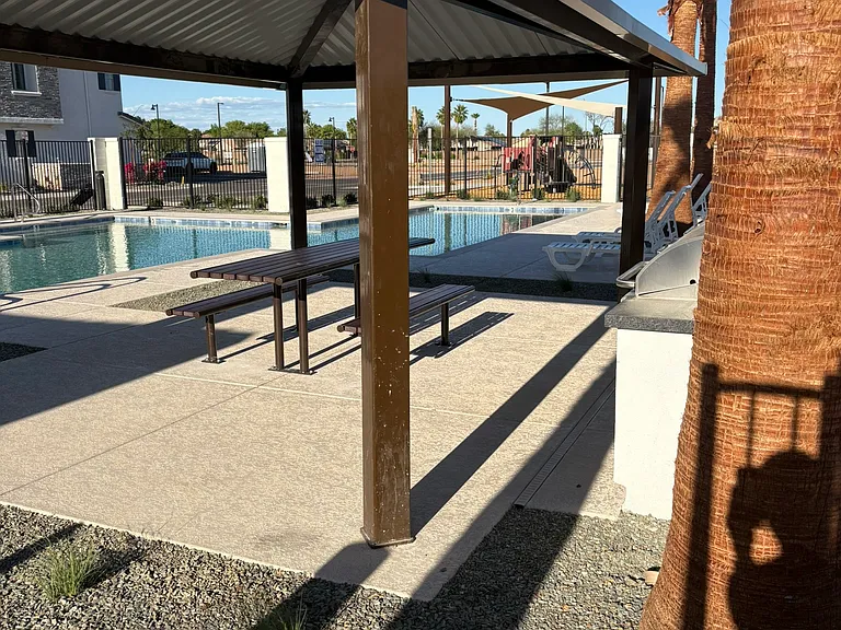 Heated pool and barbecue area