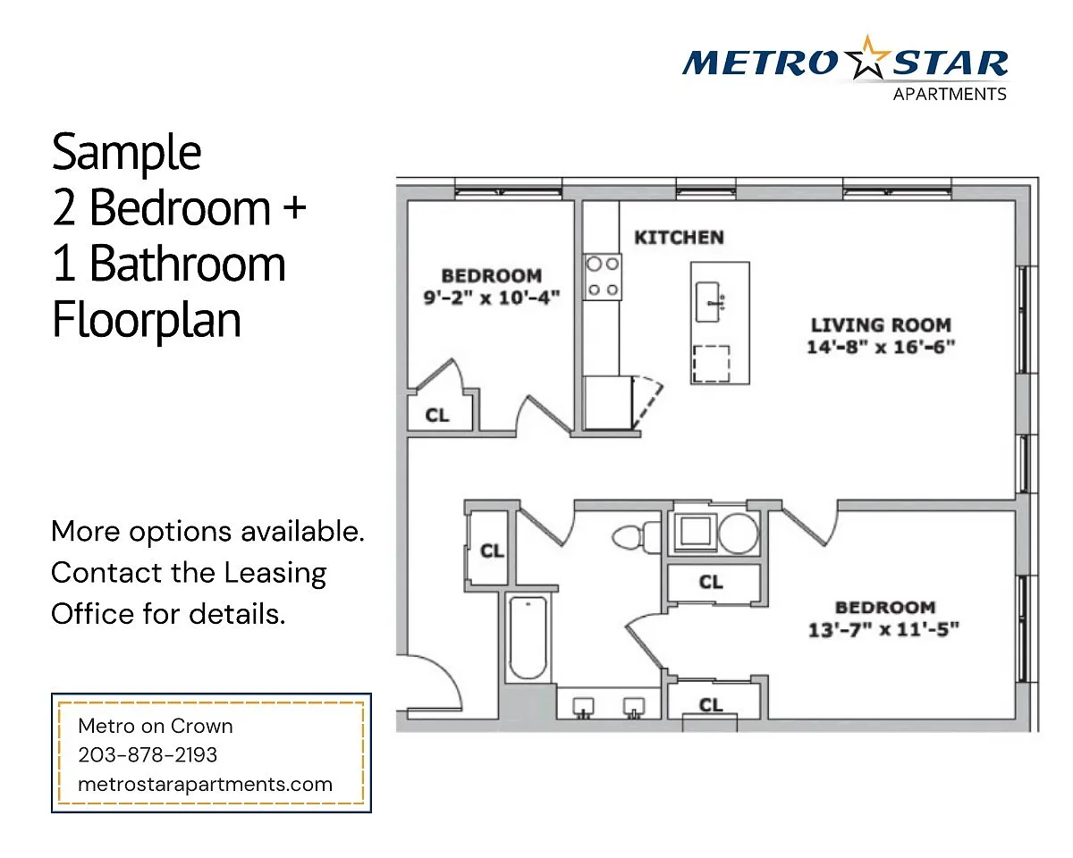 Floor plan Two Bed One Bath