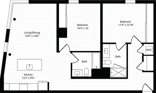 Floor plan 2 Bedroom E