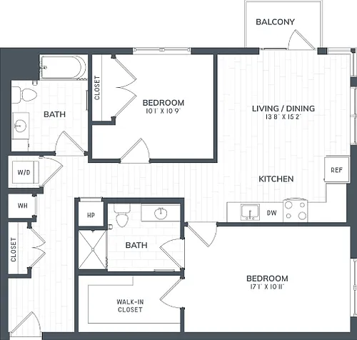 Floor plan B4 | 2 Bed | 2 Bath