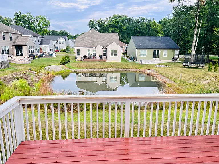 Deck overseeing the pond