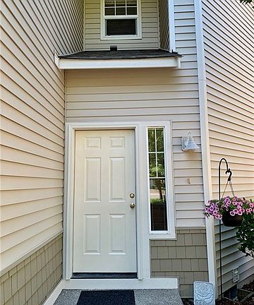 Inviting entryway with a covered overhang