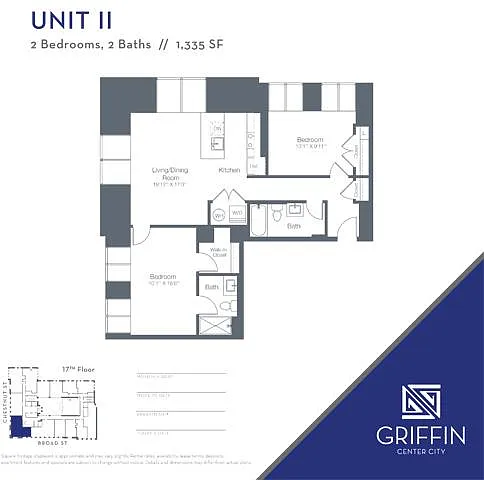 Floor plan II 2 Bedroom 2 Bath