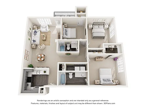 Floor plan 3/2 1291sf