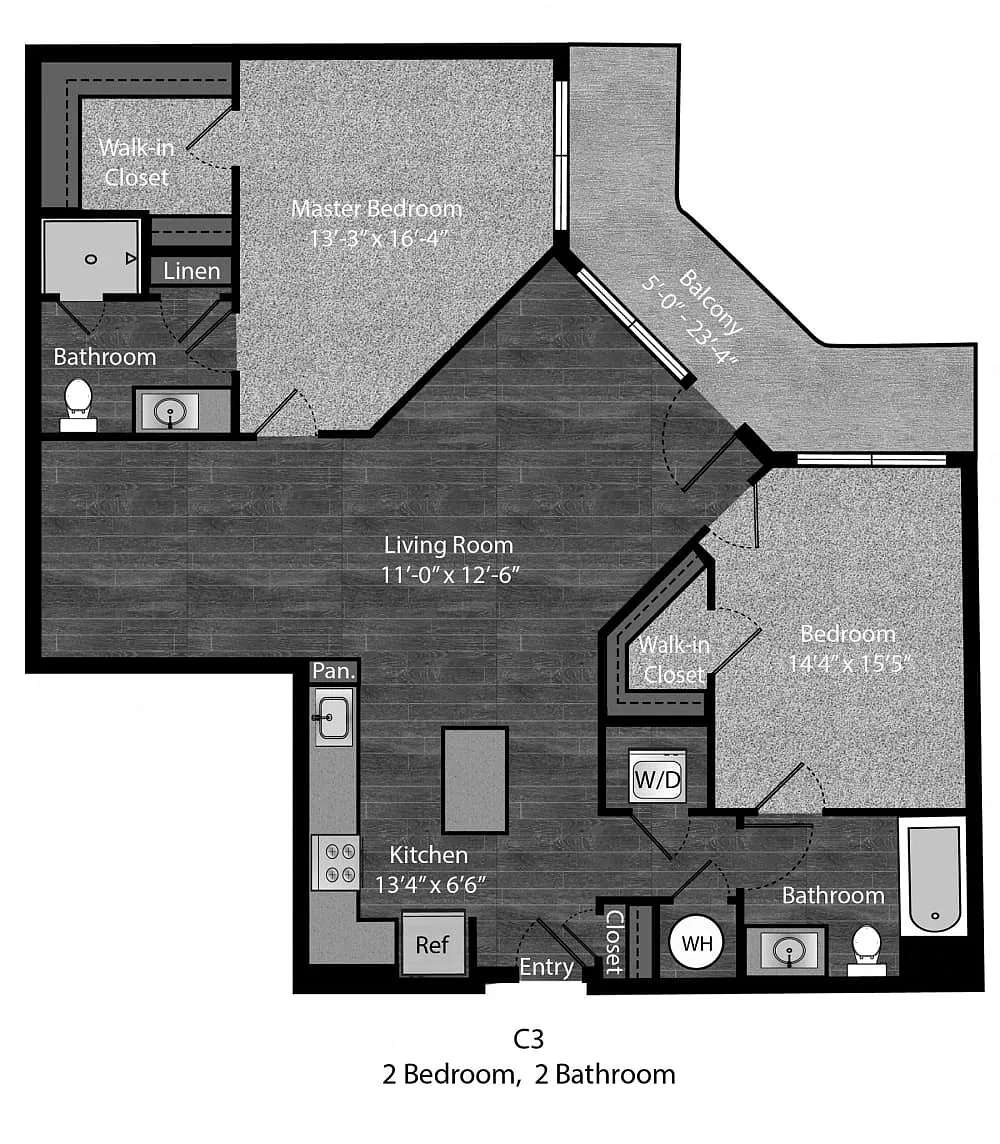 Floor plan Fitzgerald - 2Bed
