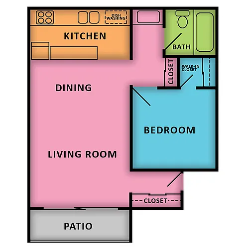 Floor plan 1 Bed 1 Bath