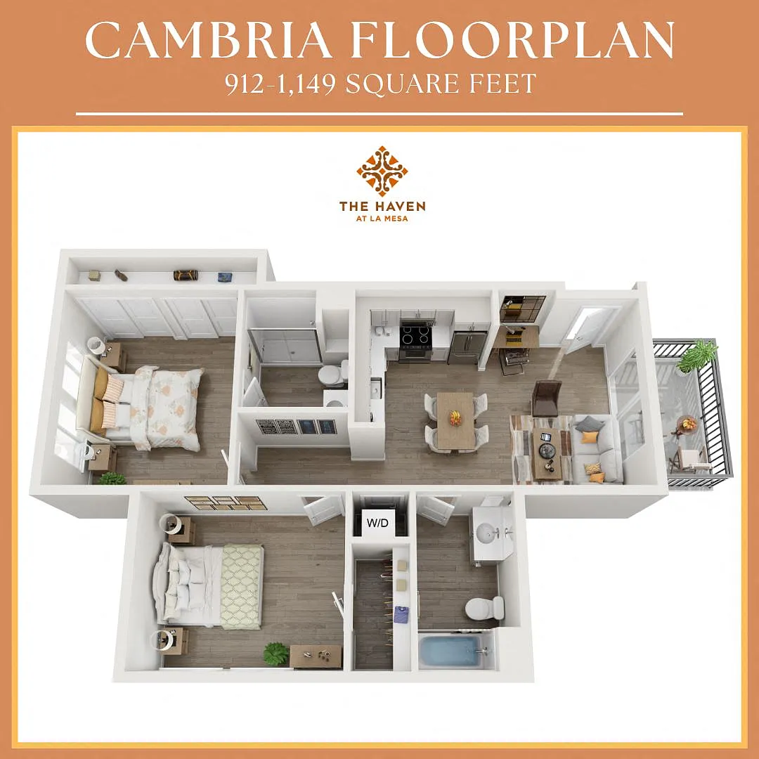Floor plan Cambria - 2x2
