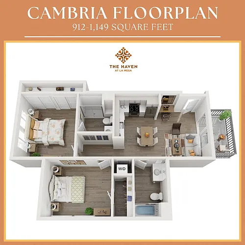 Floor plan Cambria - 2x2