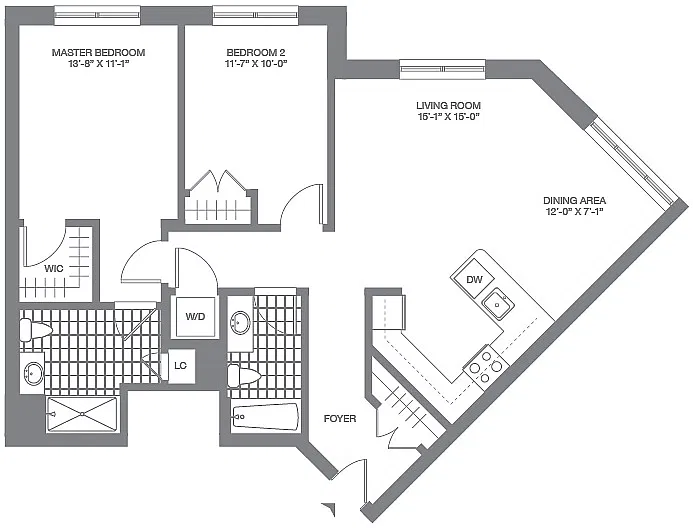 Floor plan 2 Bed/2 Bath