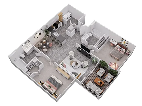 Floor plan B2 - 1022 SQUARE FEET