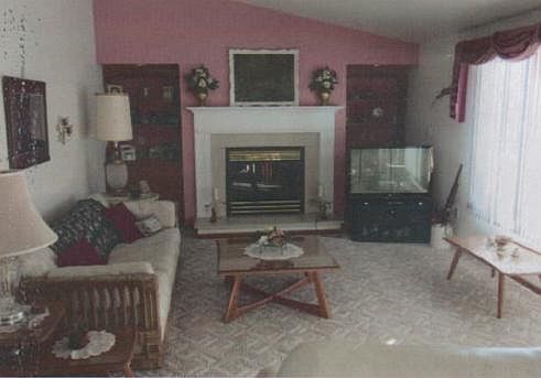 Gas fireplace w/ blower.