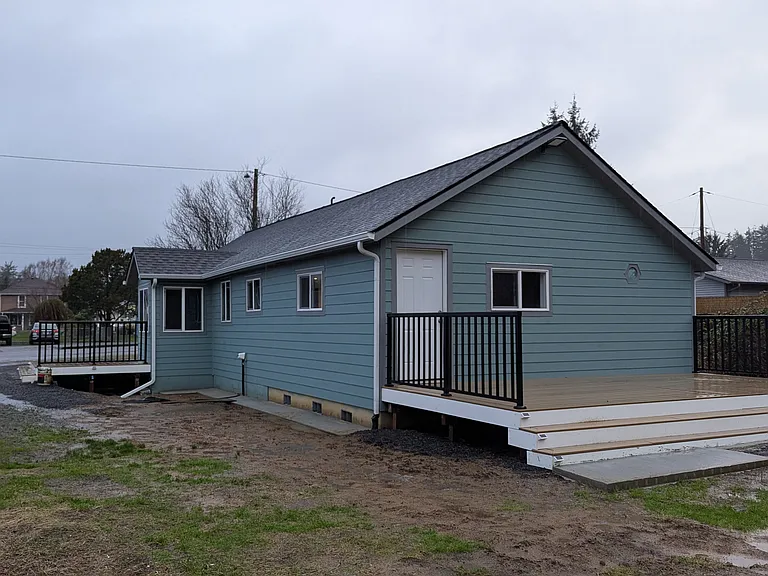 Back composite deck for backyard gathering, bbq, steps away to go fish anytime you please. right out your master suite.