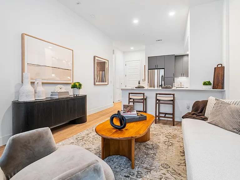 Spacious and connected living and cooking area.