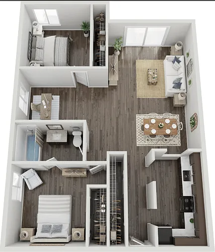 Floor plan 2 Bed 1 Bath Plus Den