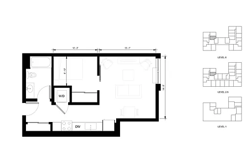 Floor plan Urban One Bedroom U1