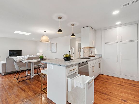 kitchen and living area