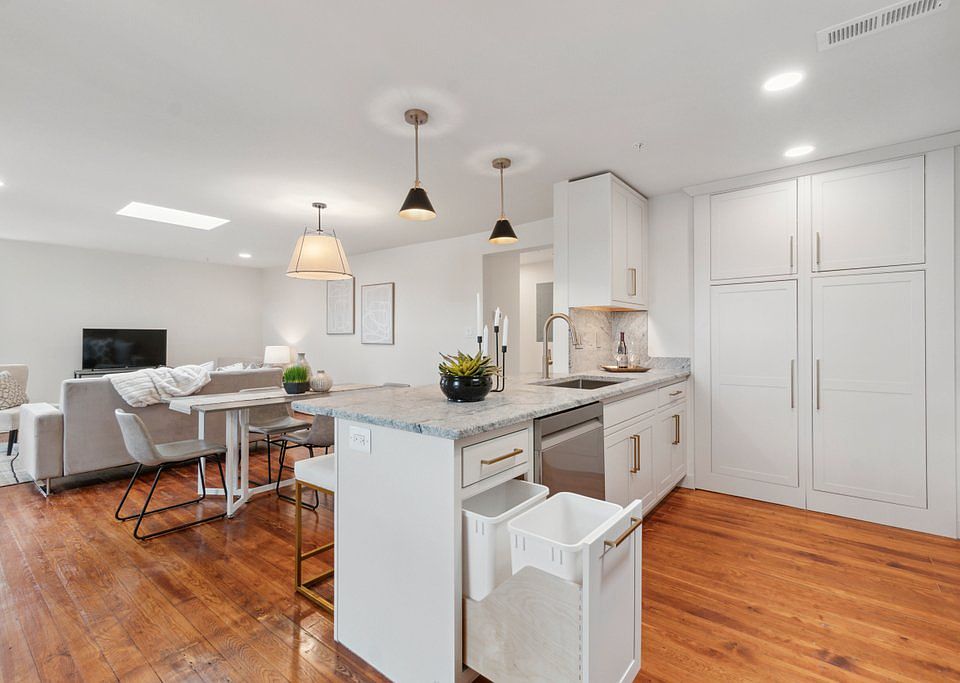 kitchen and living area