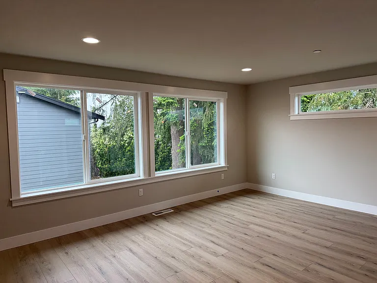 Master bedroom with large windows