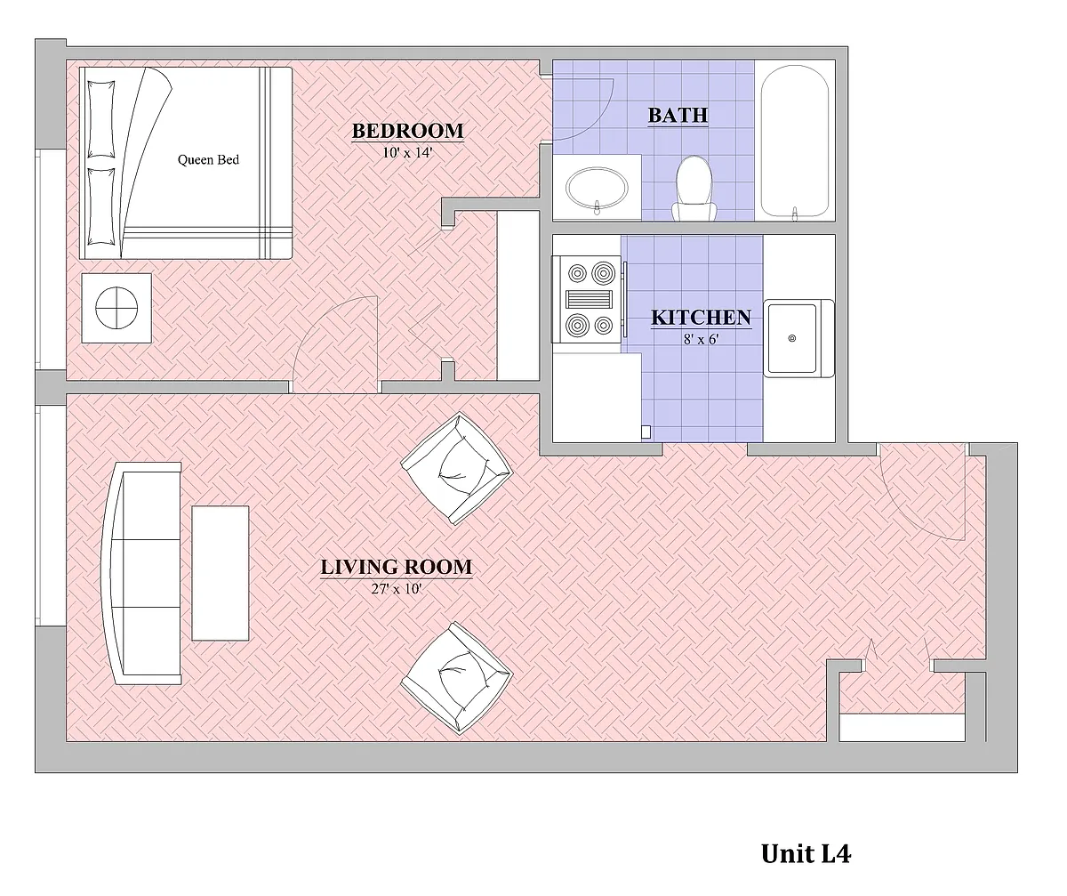Floor plan 1 Bed | 1 Bath